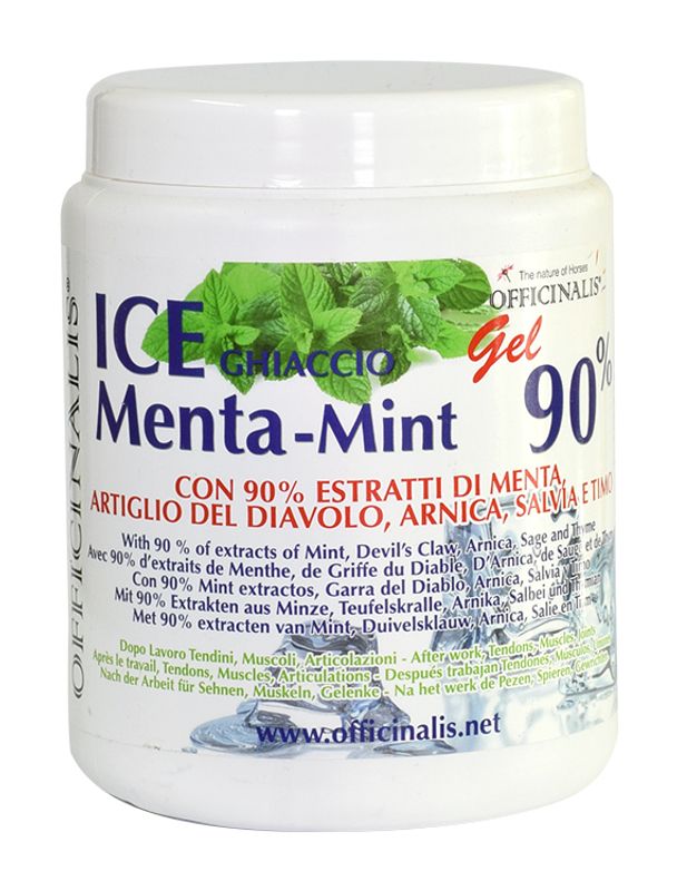 Officinalis Ice Menta Gel Ghiaccio 90% defaticante e antinfiammatorio per cavalli 1000ml-1