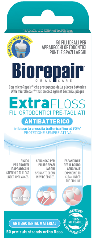 Biorepair Extra Floss Fili Ortodontici Pre-Tagliati 50 Pezzi-1