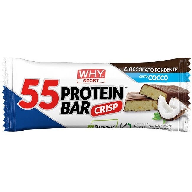 Why Sport 55 Protein Bar Crisp Barretta Cioccolato Fondente Cocco 1 Pezzo-1