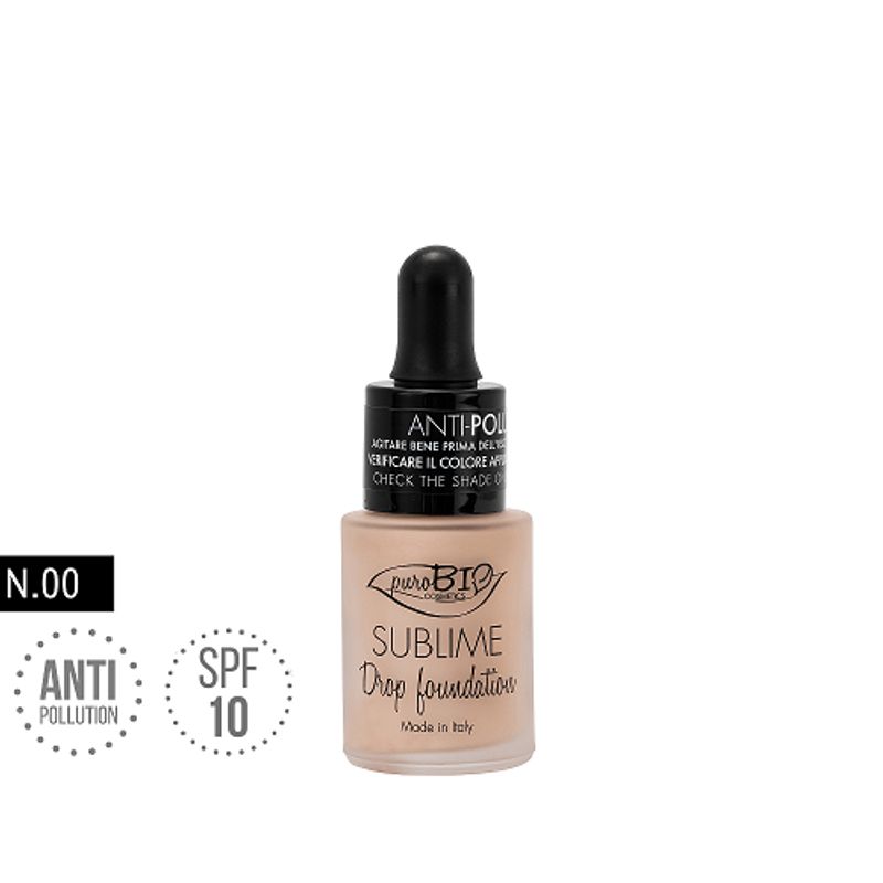 PuroBio Sublime Fondotinta Fluido SPF10 anti-inquinamento n.00 15ml-1
