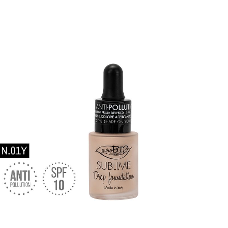 PuroBio Sublime Fondotinta Fluido SPF10 anti-inquinamento n.01Y 15ml-1