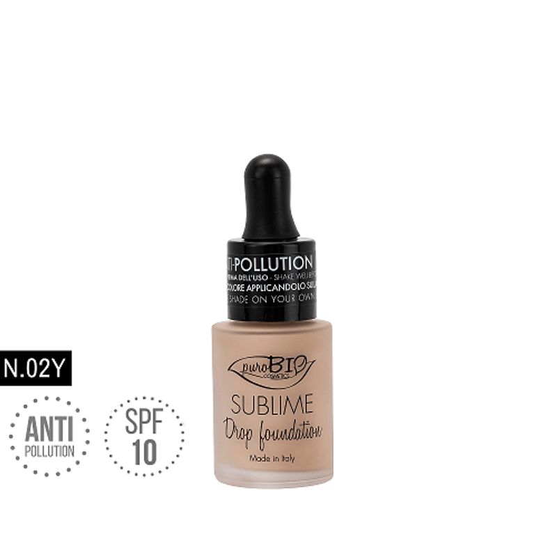 PuroBio Sublime Fondotinta Fluido SPF10 anti-inquinamento n.02Y 15ml-1