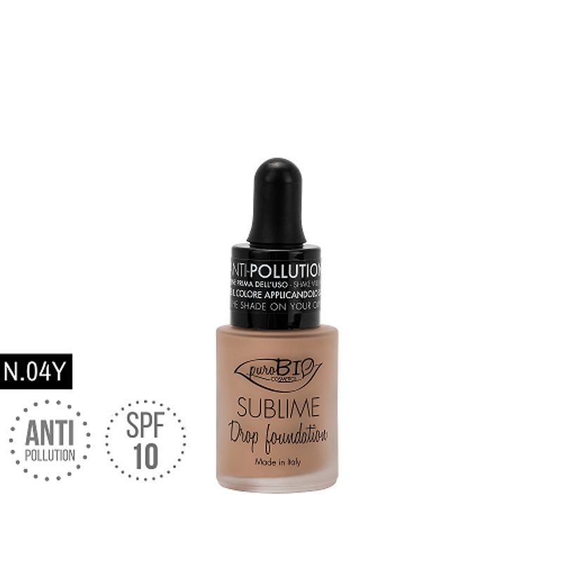 PuroBio Sublime Fondotinta Fluido SPF10 anti-inquinamento n.04Y 15ml-1