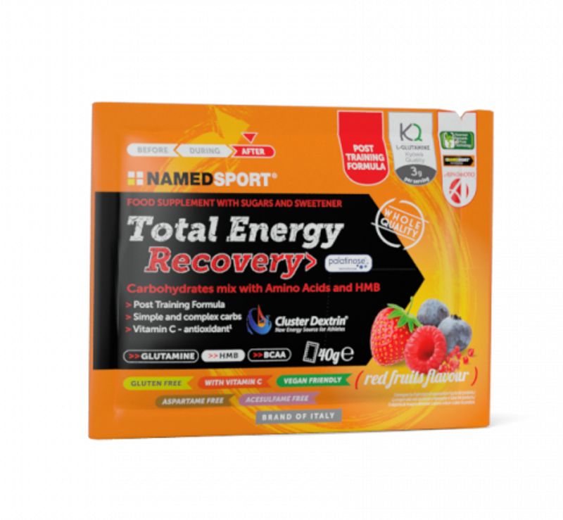 Named Sport Total Energy Recovery per il recupero muscolare busta monouso 40g gusto frutti rossi-1