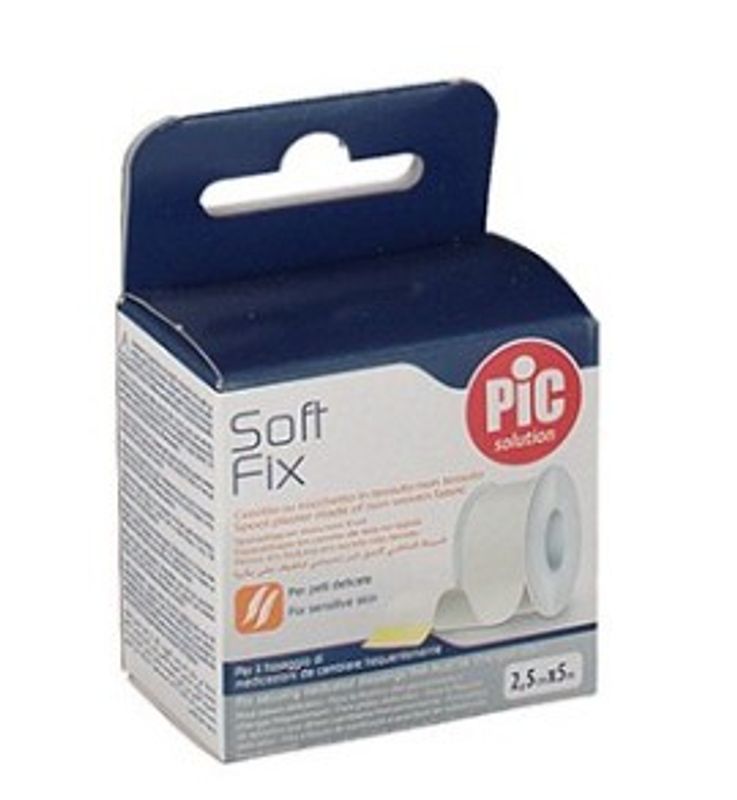 Pic Solution Soft Fix Cerotto su rocchetto in tessuto non tessuto 2.5cmX5m-1