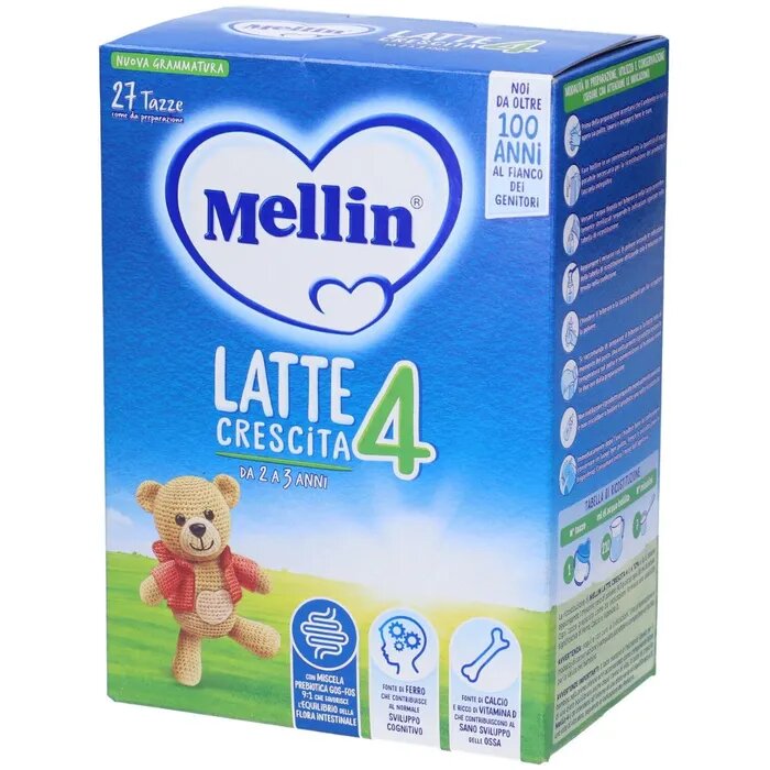 Mellin 4 Latte Di Crescita 2 Bustine Da 385g 24Mesi+-2