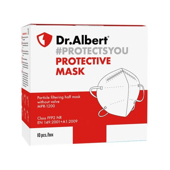Mascherina FFP2 Dr.Albert Adulto Bianco 10 Pezzi-2