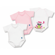 J Bimbi Body Cotone Biologico Bimba Gufetta/Tinta Unita 3 Pezzi-1