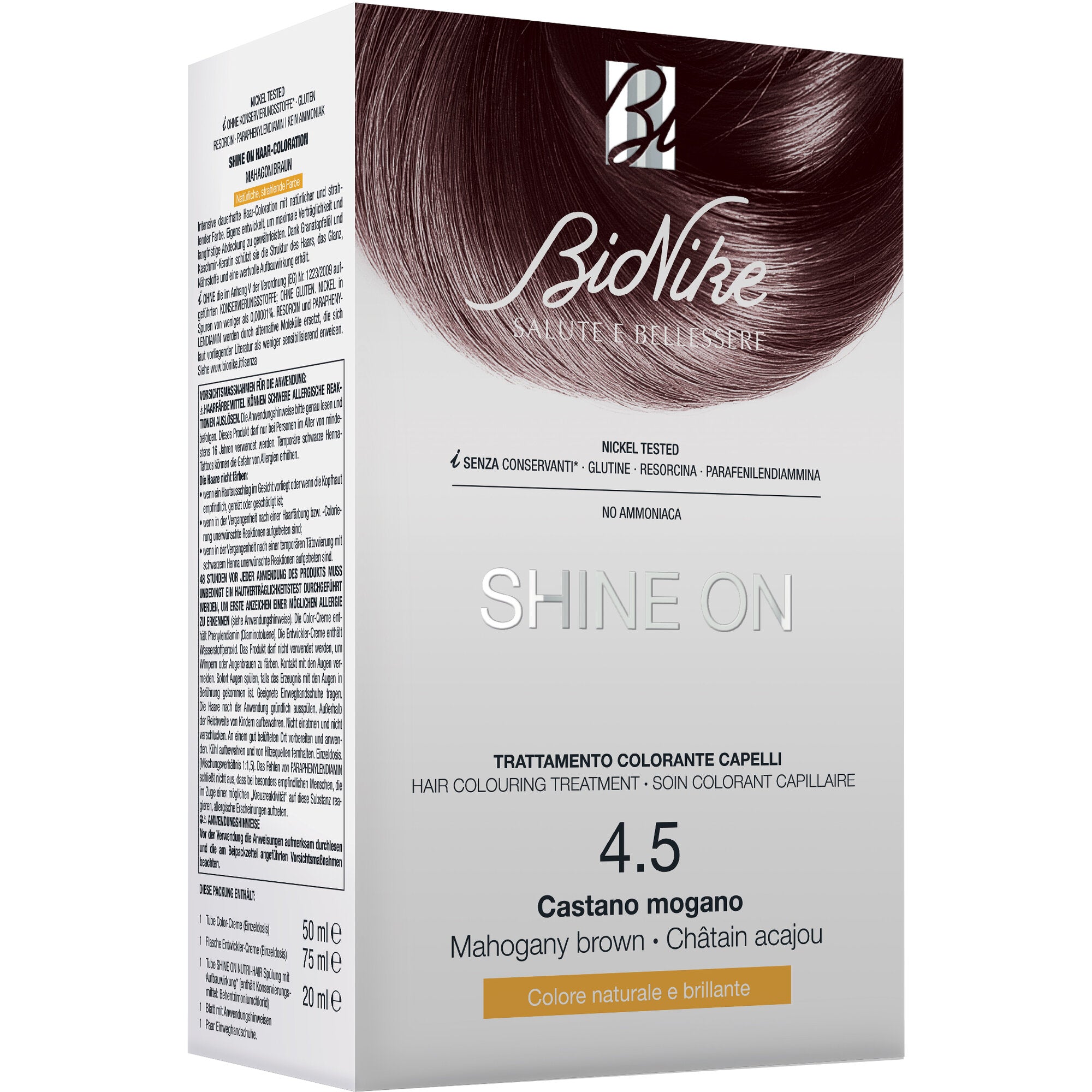 Bionike Shine On Trattamento colorante capelli 4.5 Castano Mogano-2