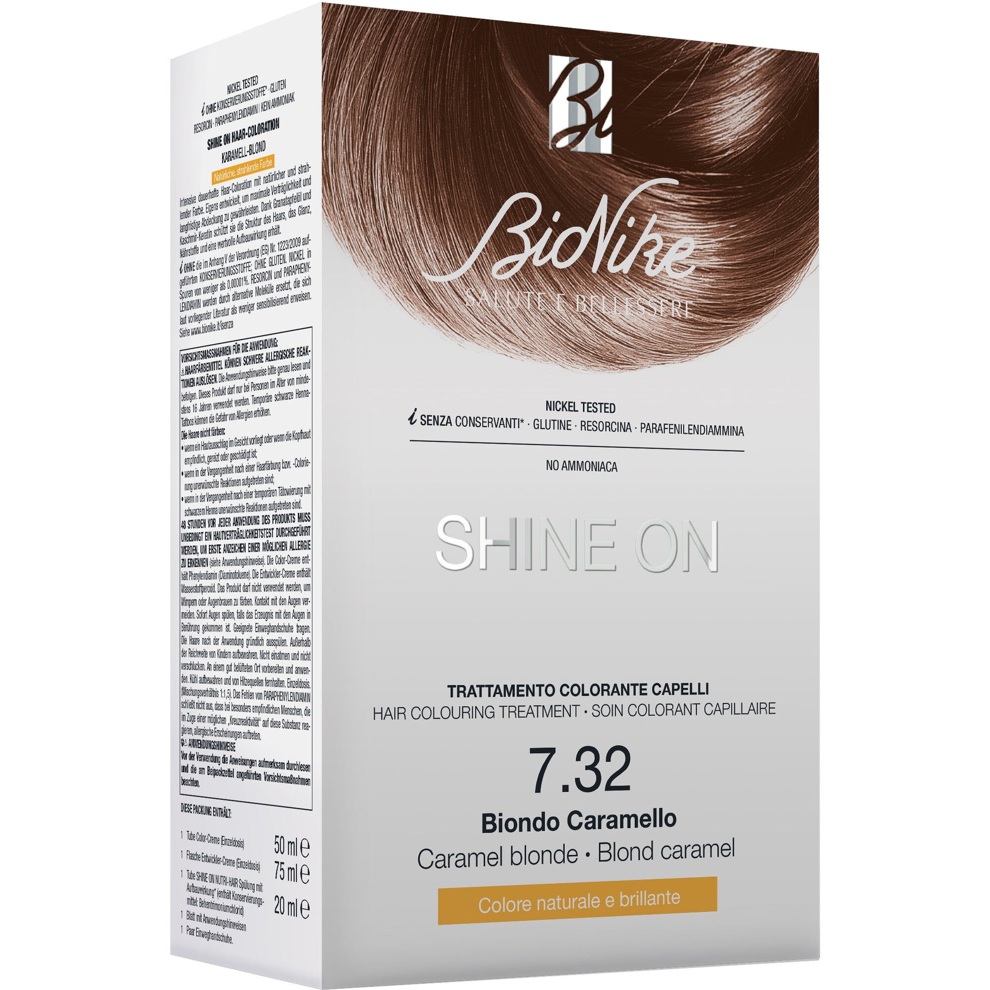 Bionike Shine On Trattamento colorante capelli 7.32 Biondo Caramello-2