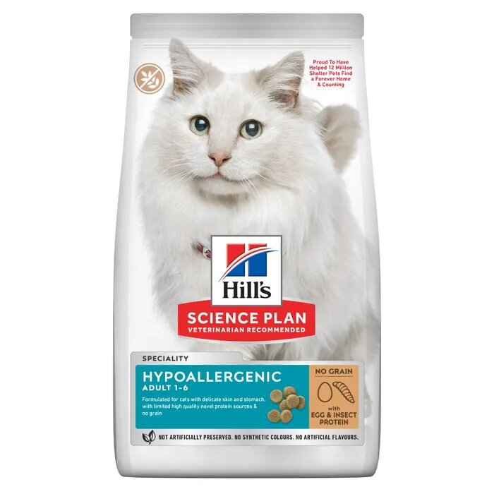 Hill's Science Plan Hypoallergenic Adult Alimento Secco Per Gatti Con Uova E Insetti 7Kg-16