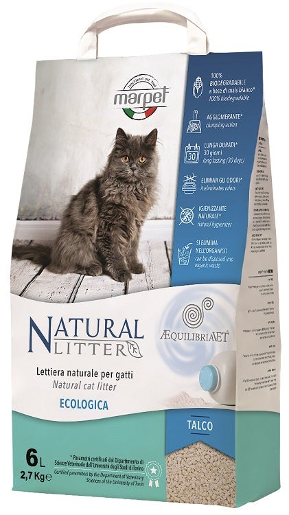 Marpet Natural Litter Lettiera Per Gatti Profumazione Talco 6 Litri-1