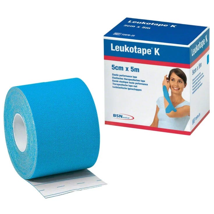 Benda Adesiva Actimove Leukot k Taping Fisioterapico Larghezza 5 cm Lunghezza 5 m Colore Blu in Rotolo-1