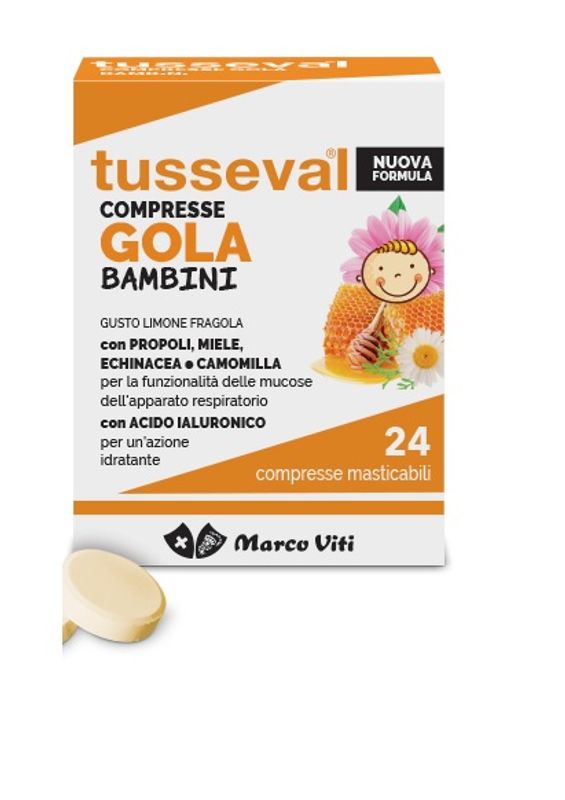 Tusseval Gola Bambini 24 Compresse Masticabili-1