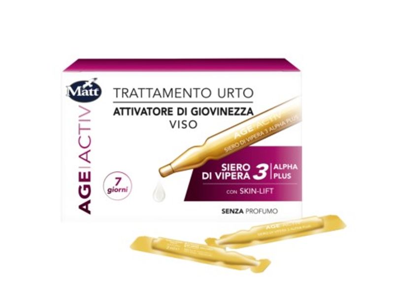 Matt Age Activ Trattamento Urto Siero di Vipera Alpha Plus 3 Attivatore Di Giovinezza Viso 7 Fiale d-1