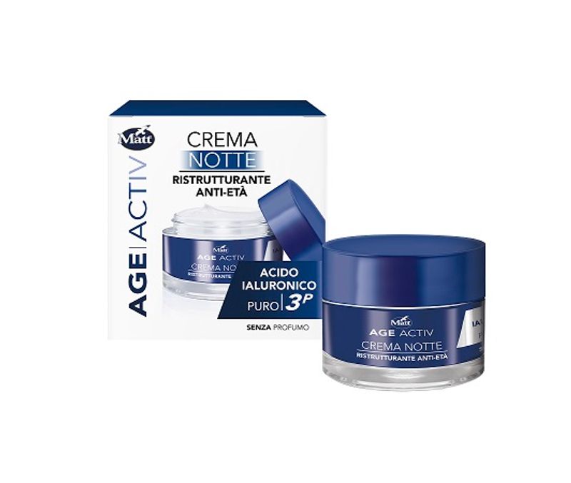 Matt Age Activ Crema Notte Viso Acido Ialuronico puro 3P Ristrutturante Anti-Età 50ml-1