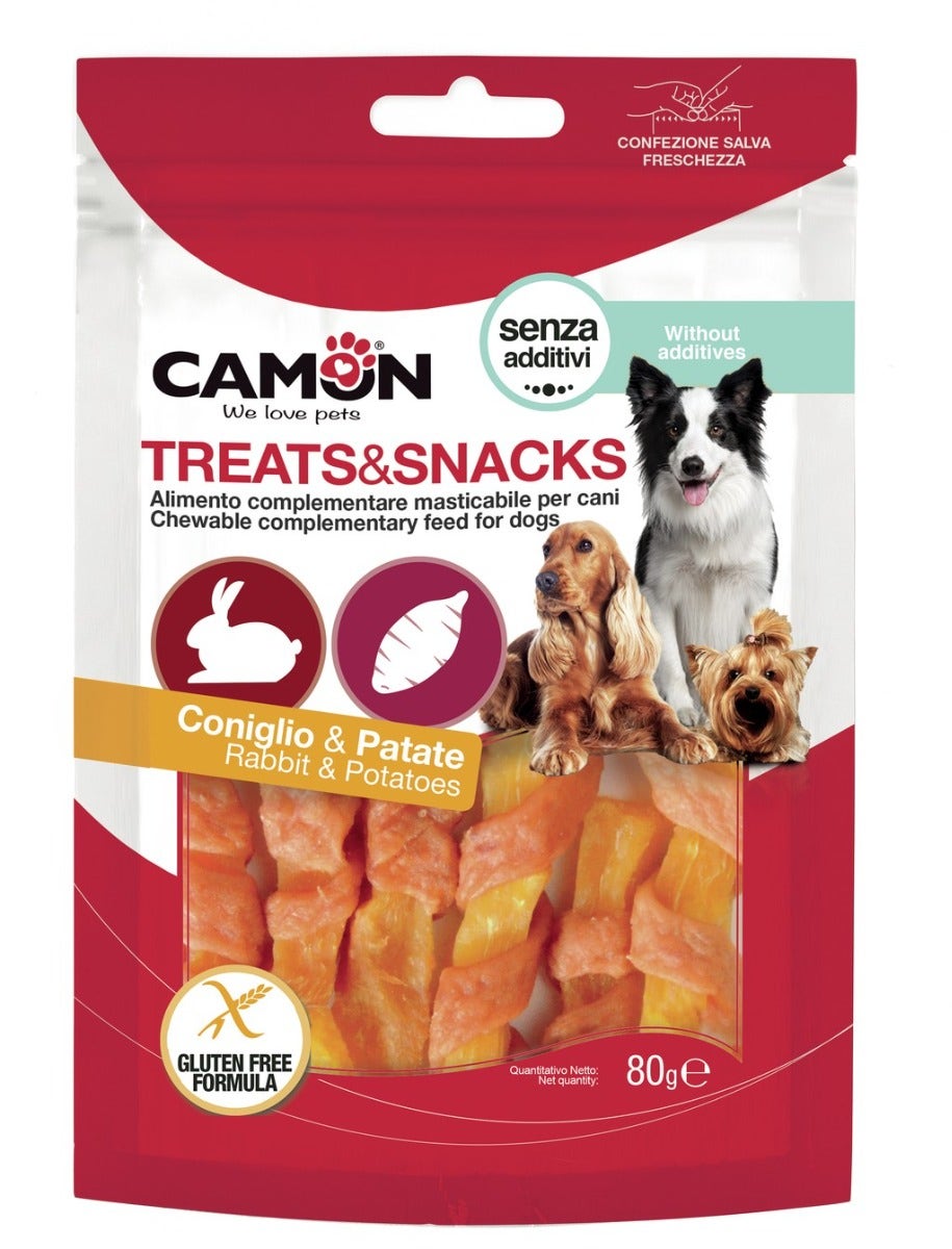 Camon Strips Di Coniglio E Patata Dolce Per Cani 80g 11cm-1