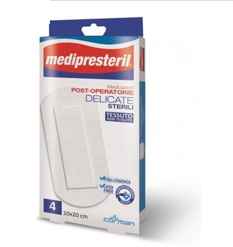 Medipresteril Medicazioni Post-Operatorie Delicate 4 cerotti 10x20cm-1