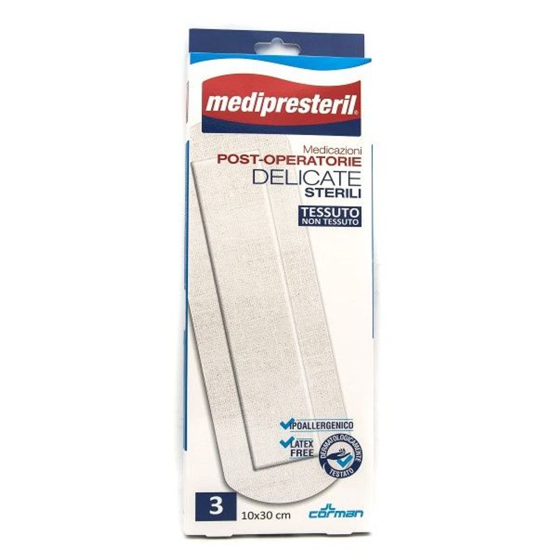 Medipresteril Medicazioni Post-Operatorie Delicate sterili 10x30cm 3 pezzi-1