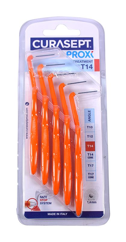Curasept Proxi treatment scovolino angolare t14 misura 1,4mm arancio 5 pezzi-1