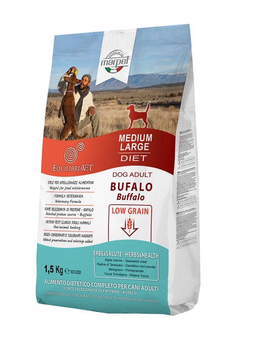 Marpet Aequilibriavet Low Grain Bufalo Cibo Secco Per Cani Adulti Taglia Medium Large Sacco 1,5Kg-1