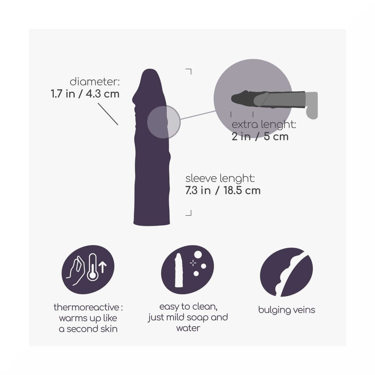 Crushious The Macho Guaina Realistica Per Pene Con Estensione Di 2"-3