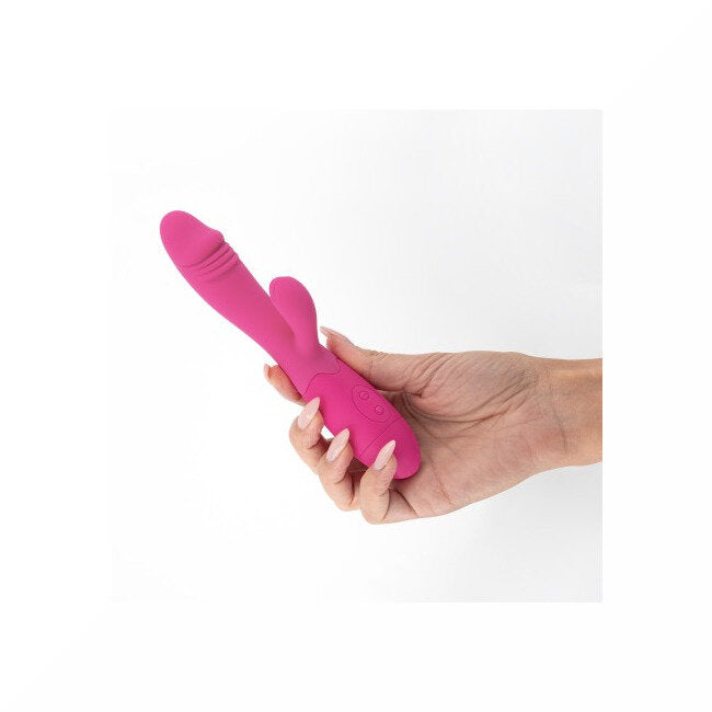 Crushious Vibratore Rabbit Ricaricabile Blossoms Rosa Forte Con Lubrificante A Base D'acqua-5