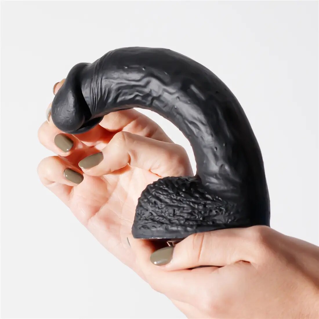 Crushious Dildo Invitiktus 8 In Silicone Liquido Colore Nero-4