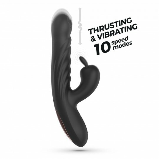 Crushious Lapin Vibratore Rabbit Ricaricabile Con Spinta Nero-7