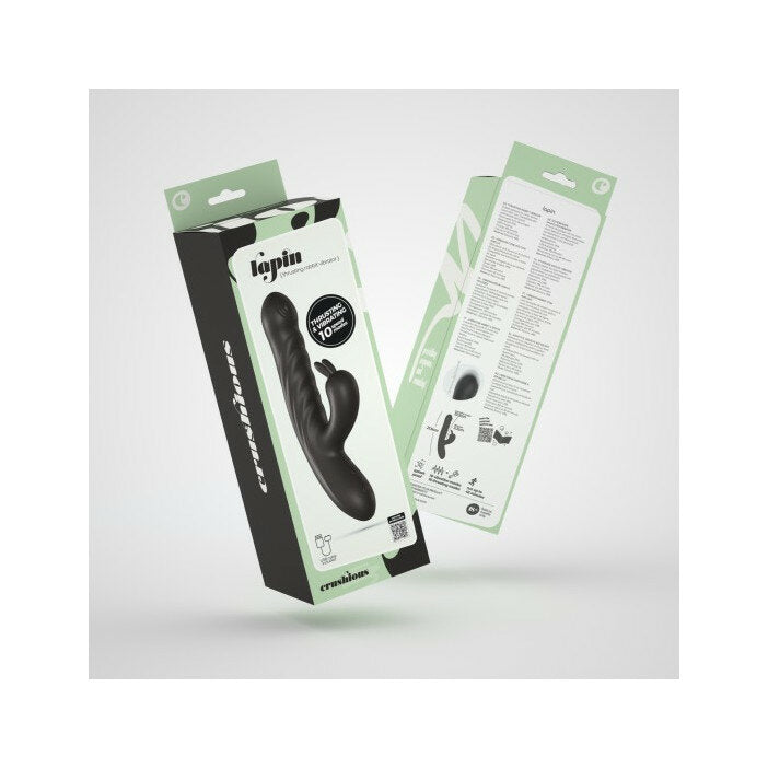 Crushious Lapin Vibratore Rabbit Ricaricabile Con Spinta Nero-9
