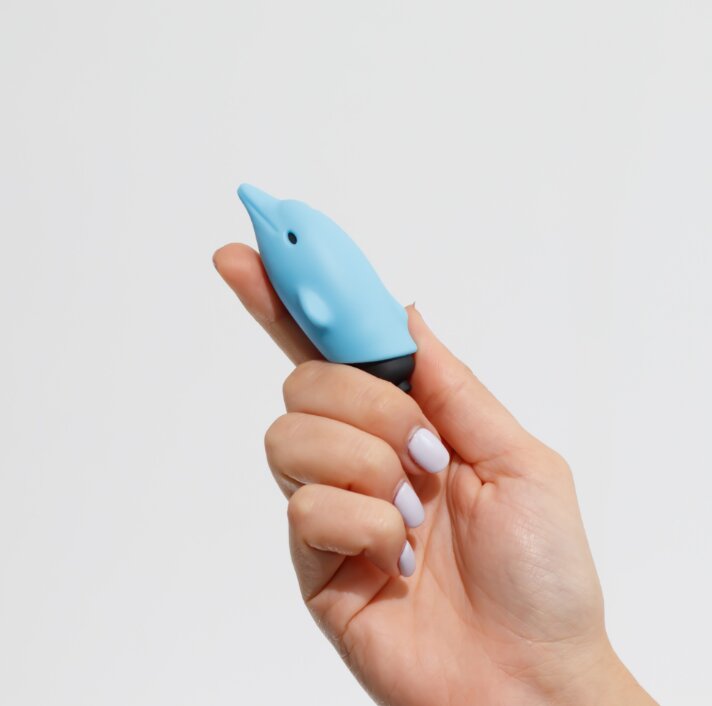 Crushious O-Pet Vibratore Tascabile Delfino Con Palla A 10 Vibrazioni Blu-3