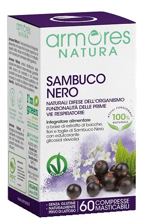 Armores Natura Sambuco Nero 60 Compresse Masticabili-1