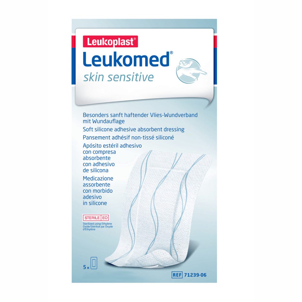 Leukoplast Leukomed Skin Sensitive Medicazione Adesiva 8x10cm 5 Pezzi-2