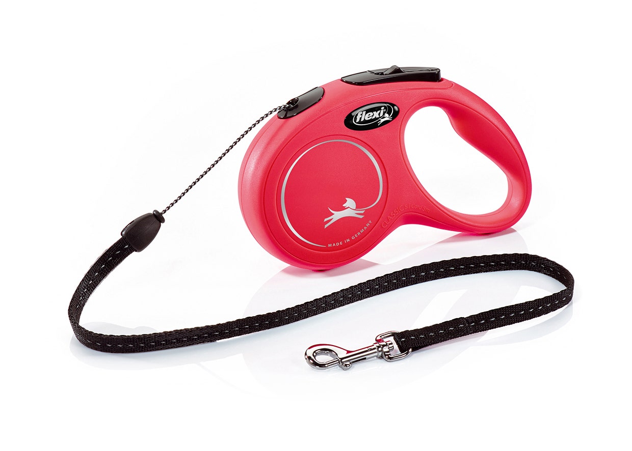 Flexi New Classic In Corda Guinzaglio Per Cani Colore Rosso Taglia S 5m-2