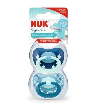 Nuk Signature Succhietto Silicone 6-18 Mesi 2 Pezzi-1