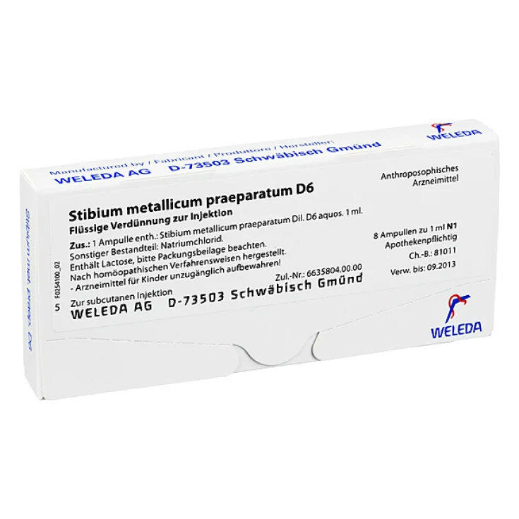 Weleda Stibium Metallicum Preparatum D6 8 Fiale-2