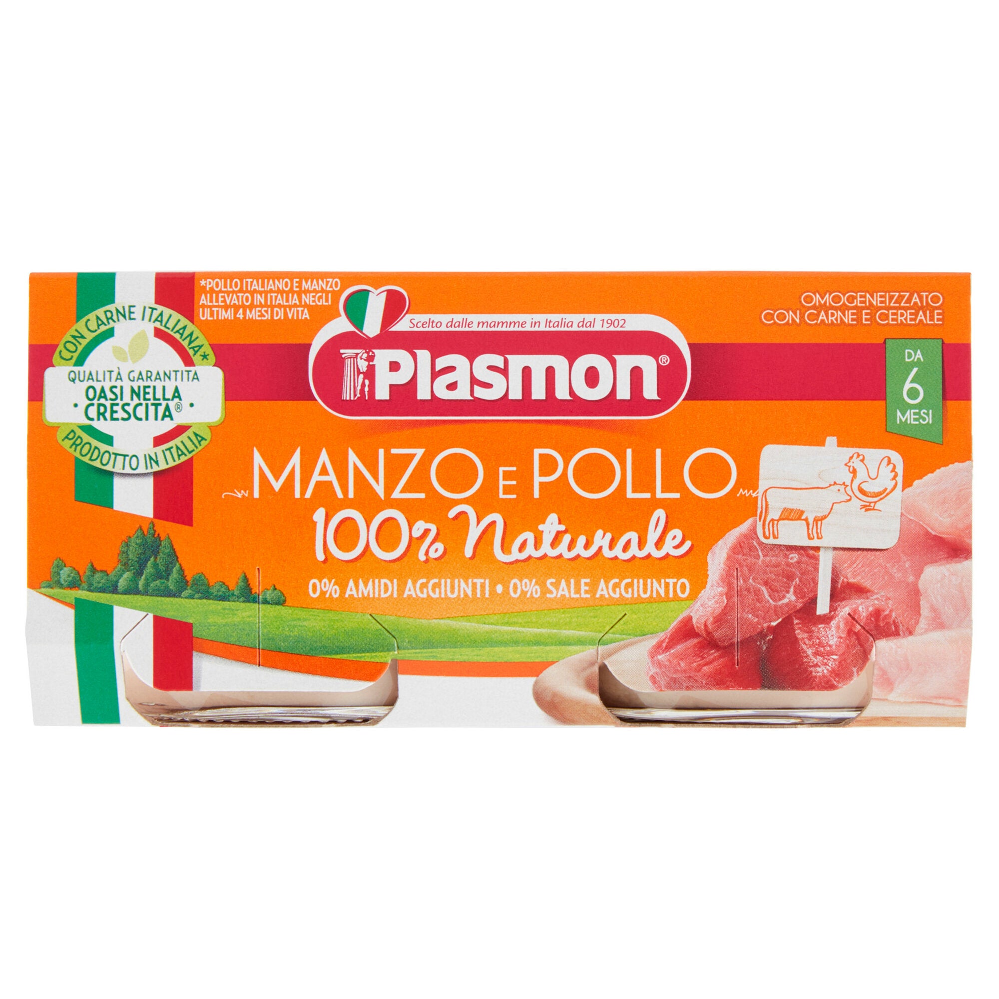 Plasmon omogeneizzato manzo e pollo 2x80g-2