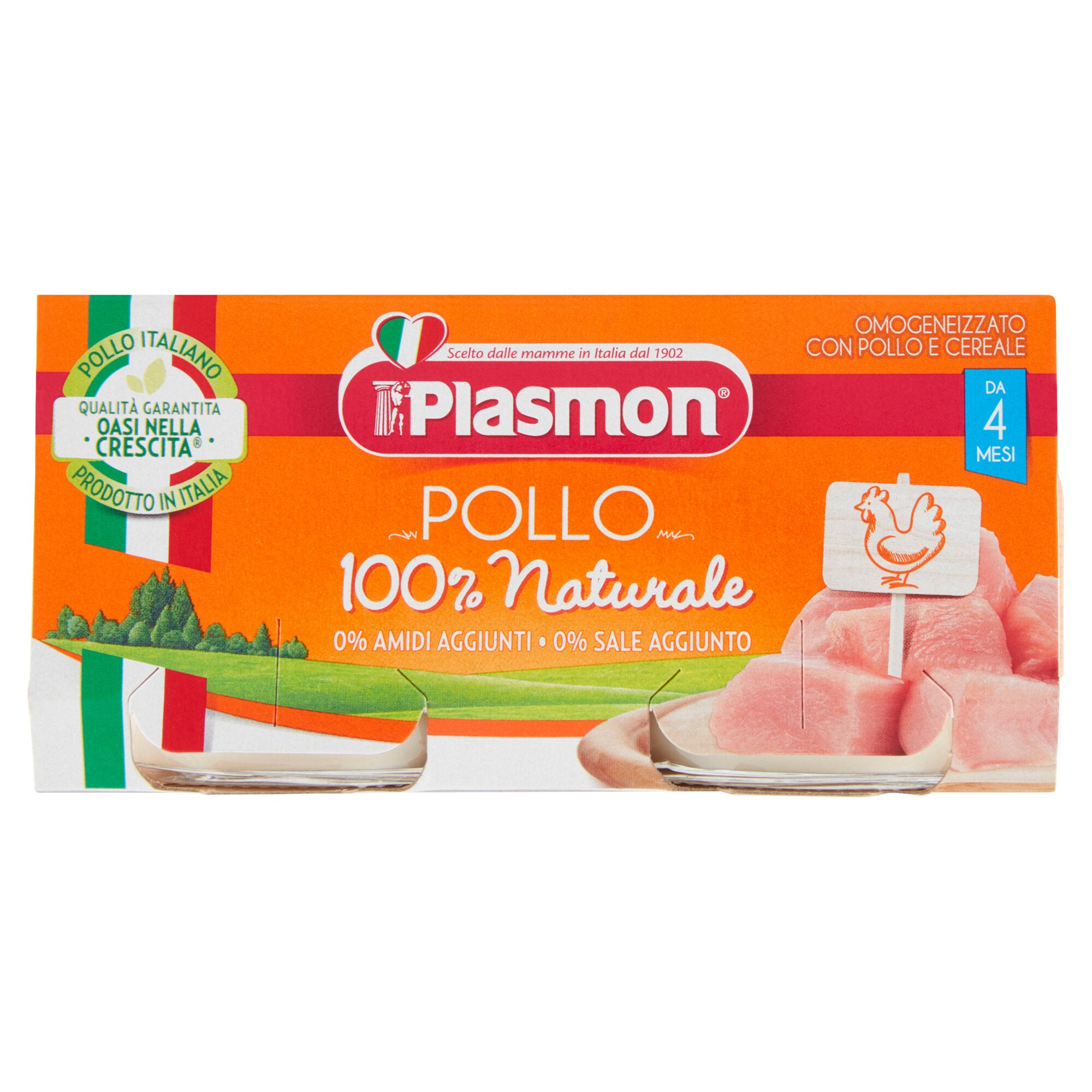 Plasmon Omogeneizzato Pollo e Cereali +4 mesi 2x80g-1