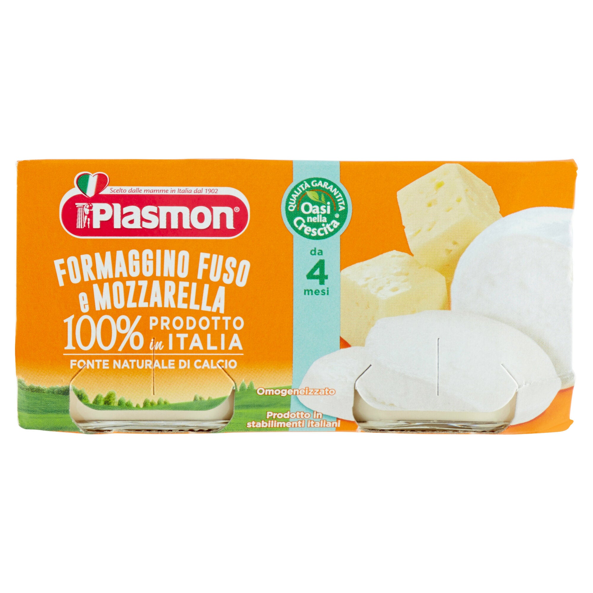 Plasmon Omogeneizzato Formaggino Mozzarella 4/6M+ 2x80g-2