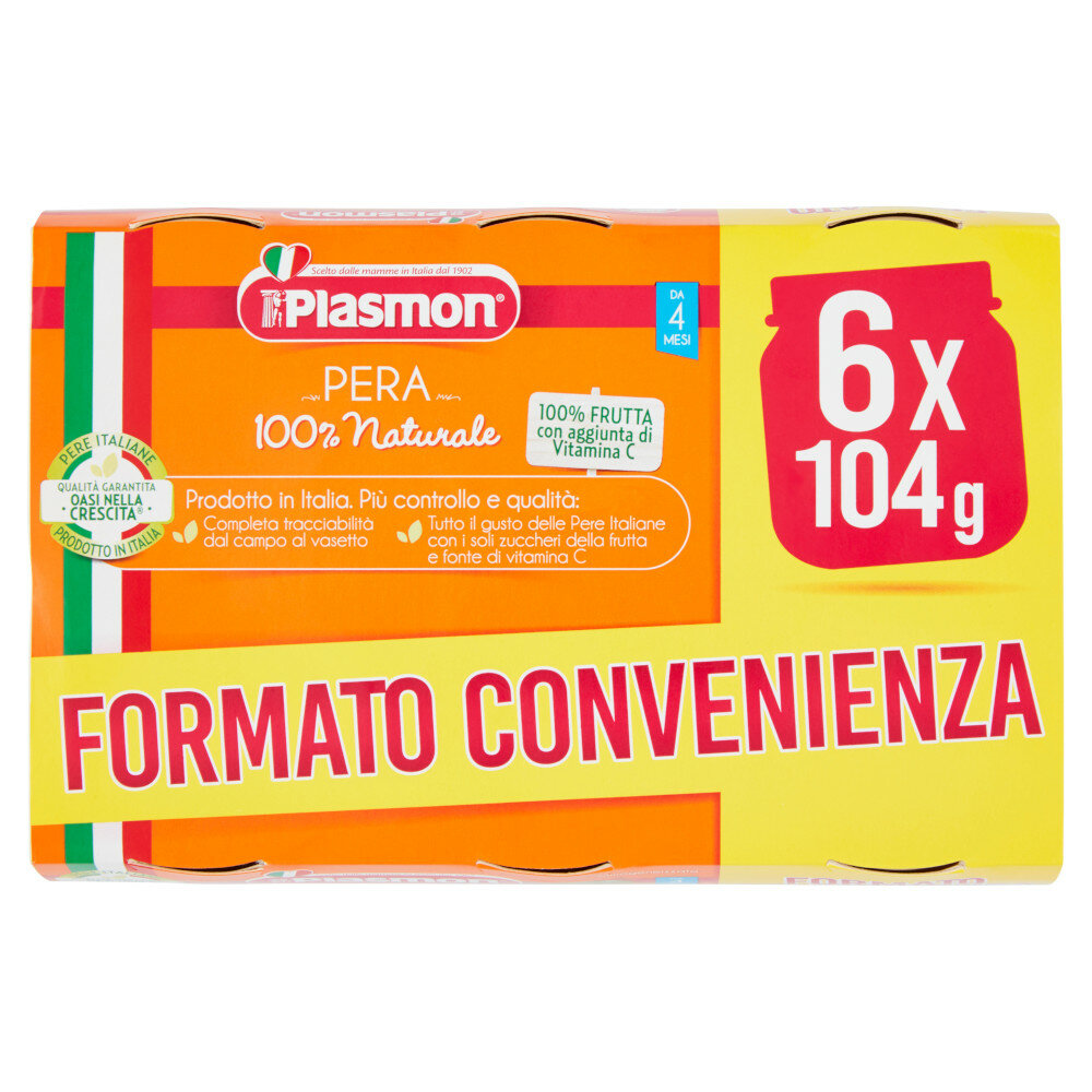 Plasmon Omogeneizzato alla pera formato convenienza 6x104g-2
