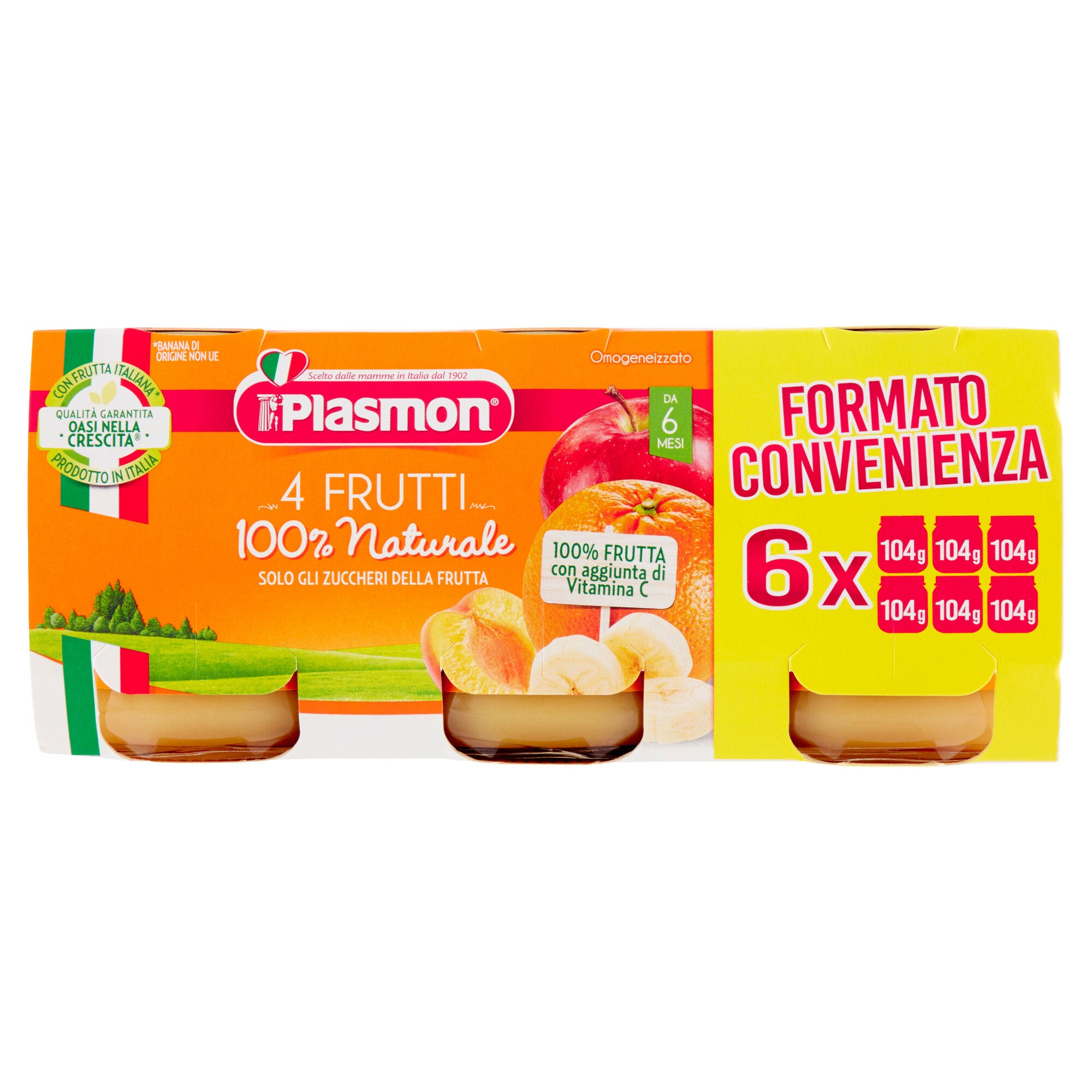 Plasmon Omogeneizzato 4 frutti formato convenienza 6x104g-2