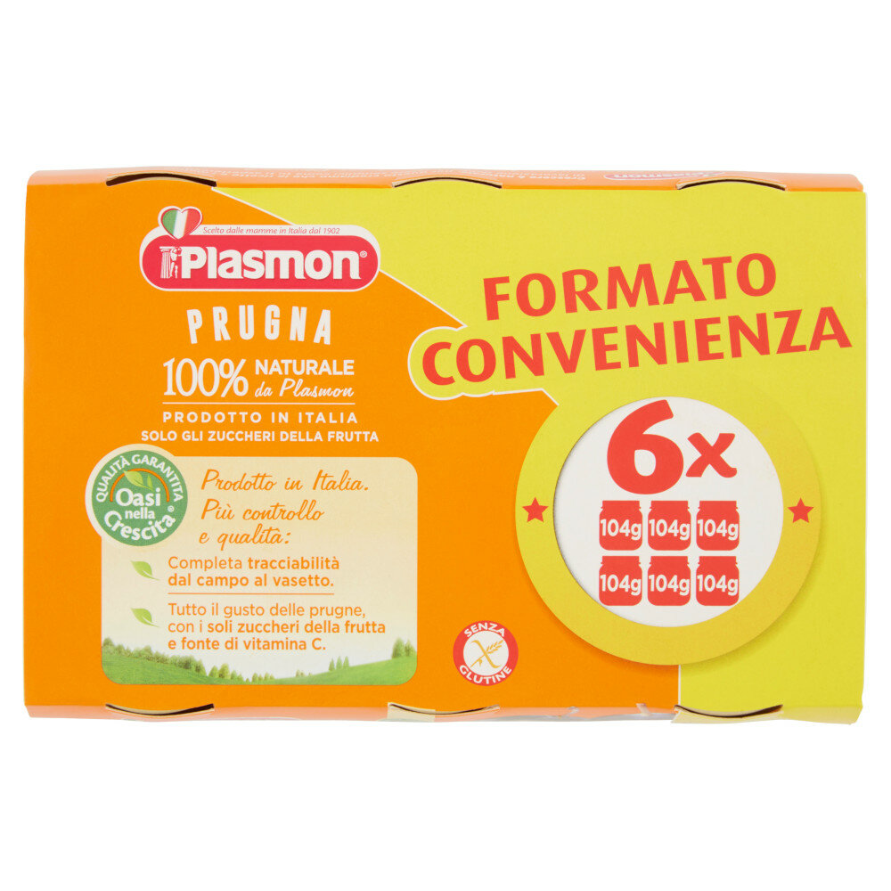 Plasmon Omogeneizzato alla prugna formato convenienza 6x104g-2