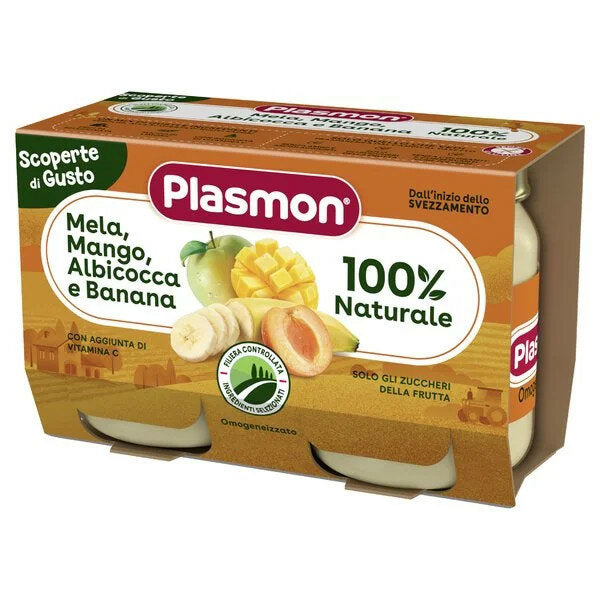 Plasmon Scoperte di Gusto omogeneizzato mela mango albicocca e banana 6 mesi+ 2x120g-1