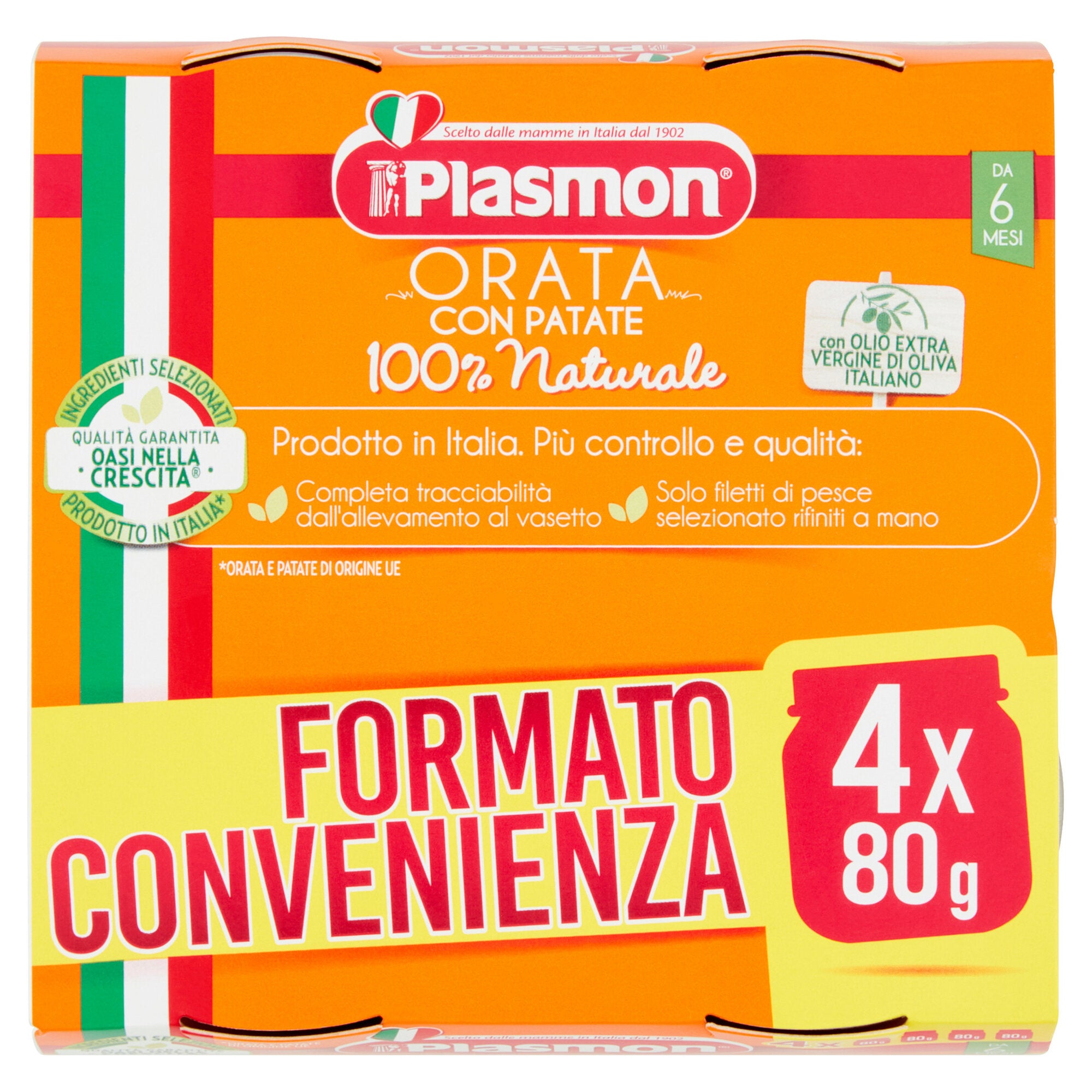 Plasmon Omogeneizzato Orata Patate 4x80g 6 Mesi+-2