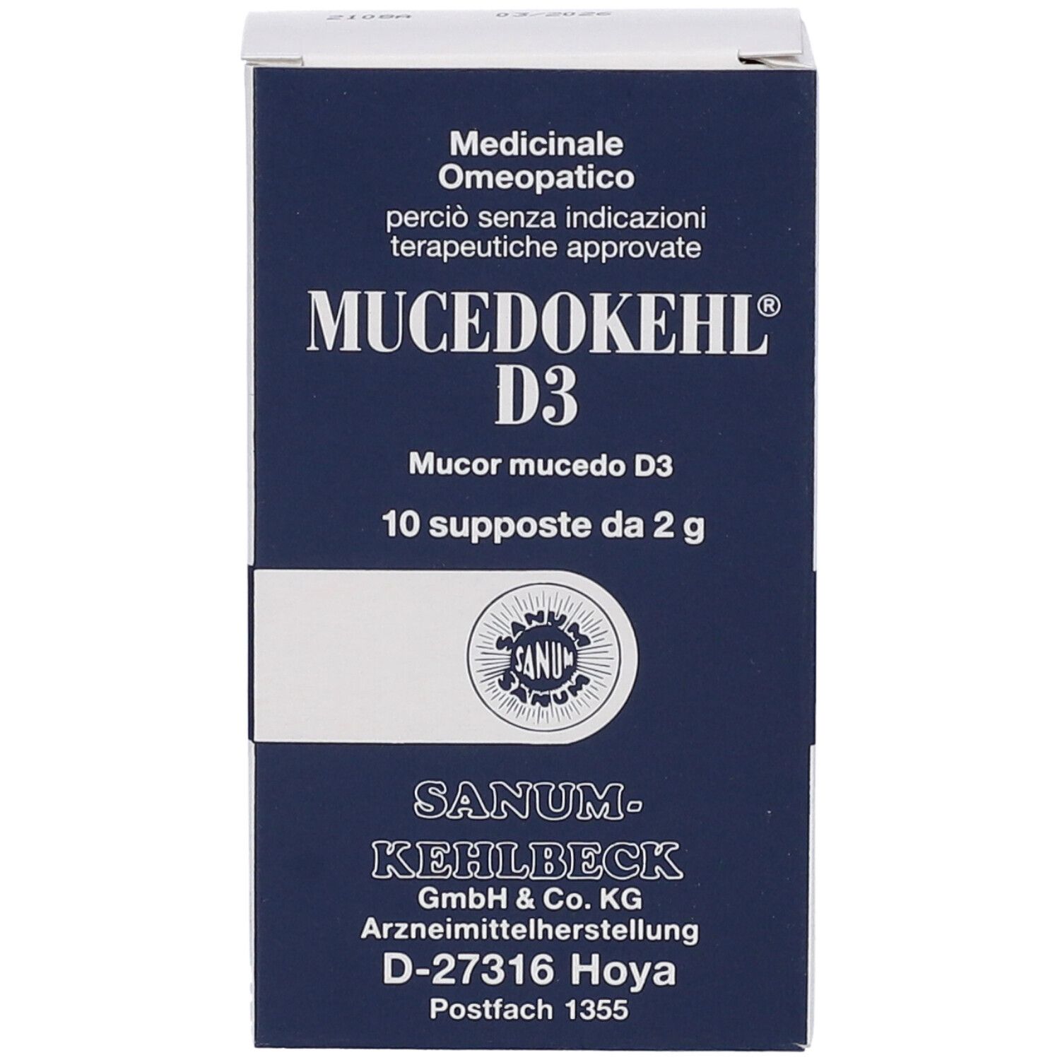 Sanum Mucedokehl D3 Medicinale Omeopatico 10 Supposte