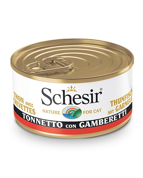 Schesir Tonnetto Con Gamberetti Lattina Cibo Umido Gatto Adulto 85 g-2