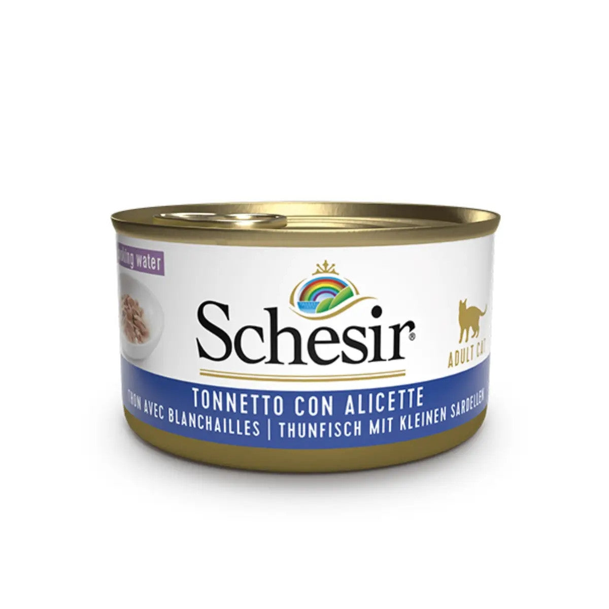 Schesir Cat Cibo Umido Tonnetto Con Alicette In Brodo Per Gatti Lattina 85g-1