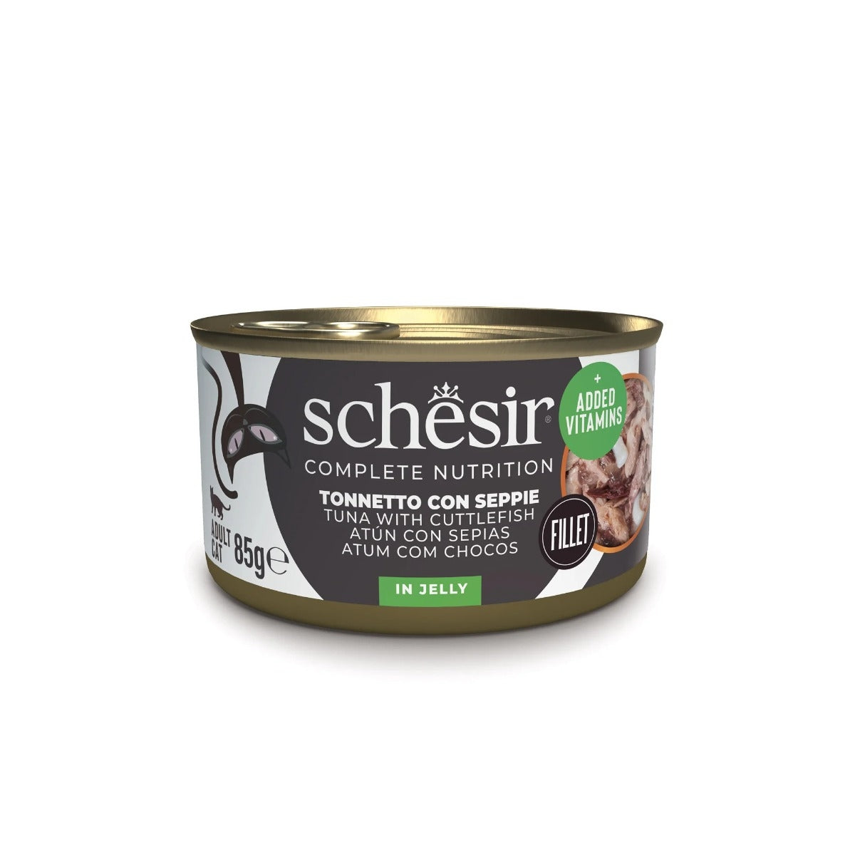 Schesir Tonnetto Con Seppie In Gelatina Cibo Umido Gatti Adulti Lattina 85g-1