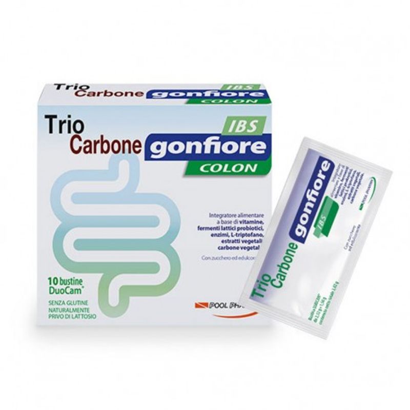 Trio Carbone Gonfiore Colon IBS 10 bustine DuoCam-0