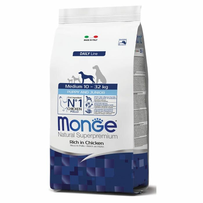 Monge Ricco Di Pollo Cibo Secco Per Cani Cuccioli Taglia Media Sacco 12 Kg-2